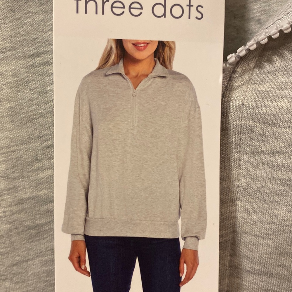Three Dots Cozy QTR Zip Pullover Size L